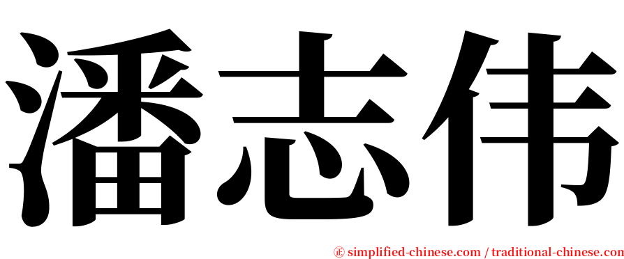 潘志伟 serif font