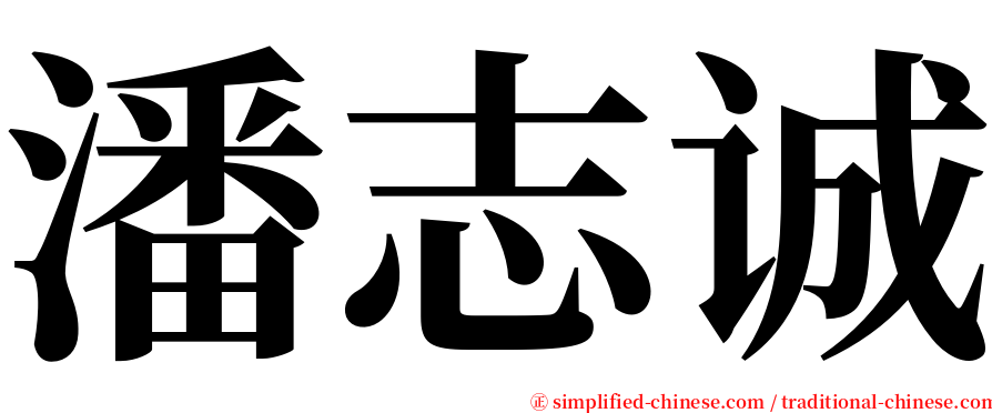 潘志诚 serif font