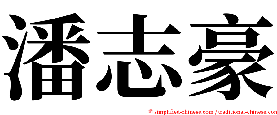 潘志豪 serif font