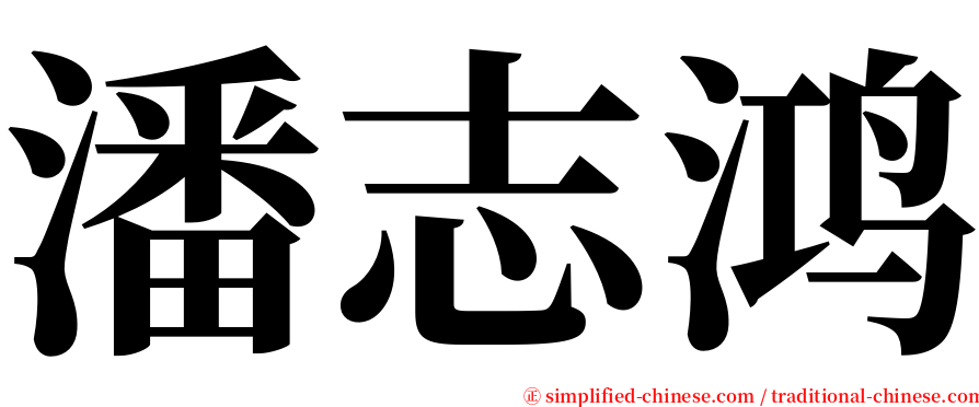 潘志鸿 serif font