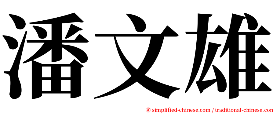 潘文雄 serif font