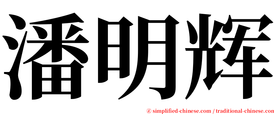 潘明辉 serif font