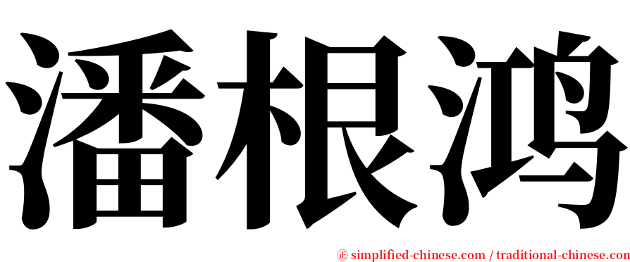 潘根鸿 serif font