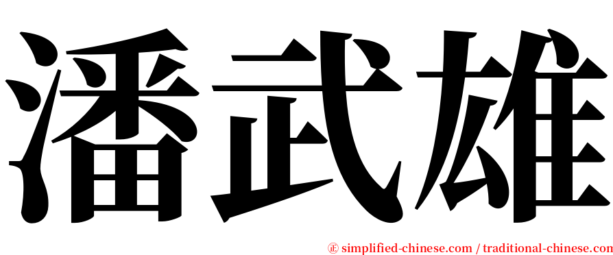 潘武雄 serif font