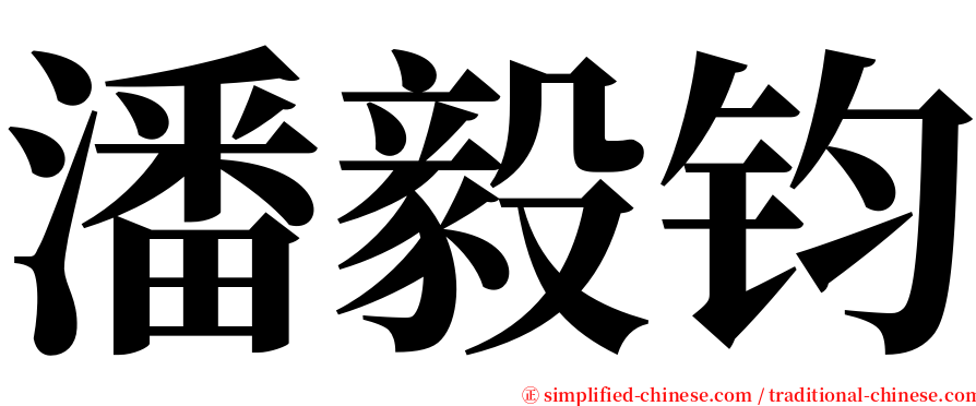 潘毅钧 serif font