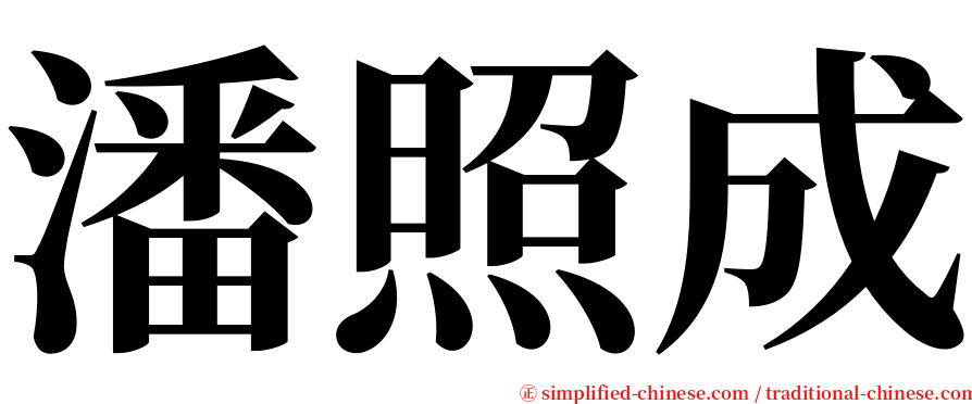 潘照成 serif font