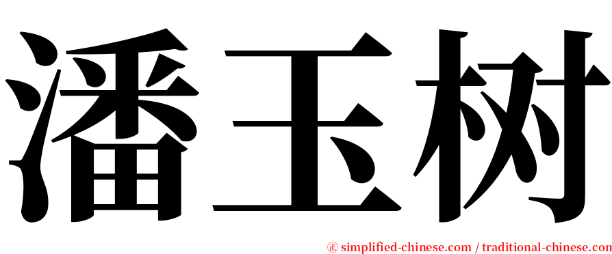潘玉树 serif font