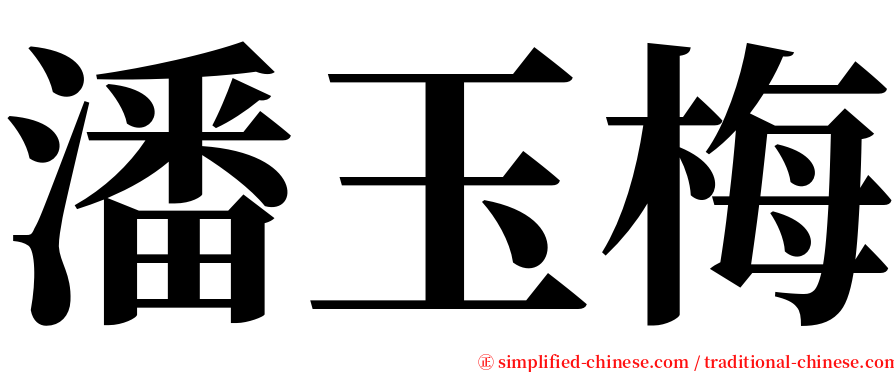 潘玉梅 serif font