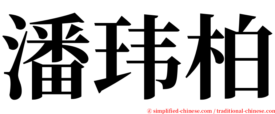 潘玮柏 serif font