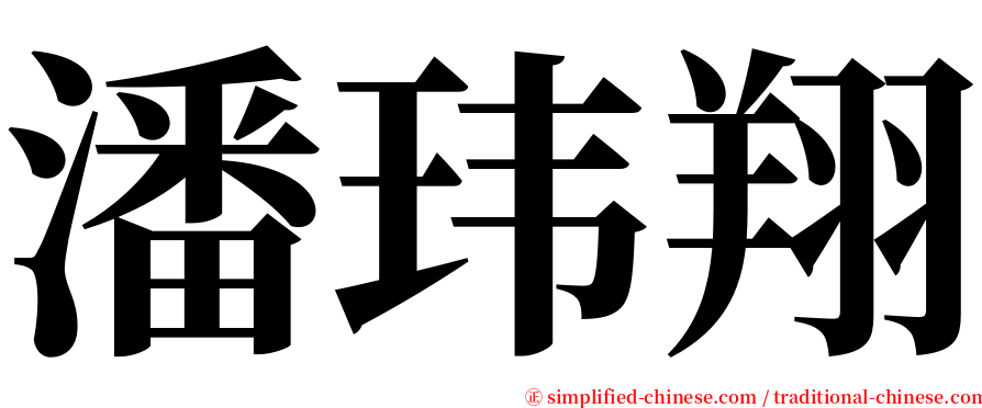 潘玮翔 serif font