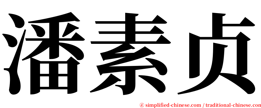 潘素贞 serif font