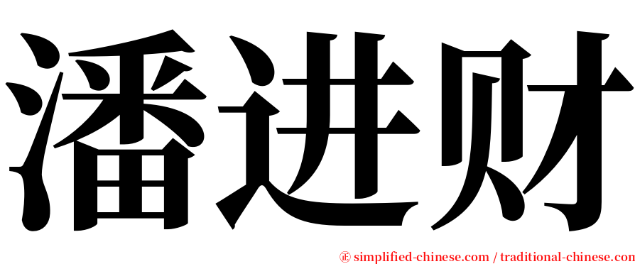 潘进财 serif font