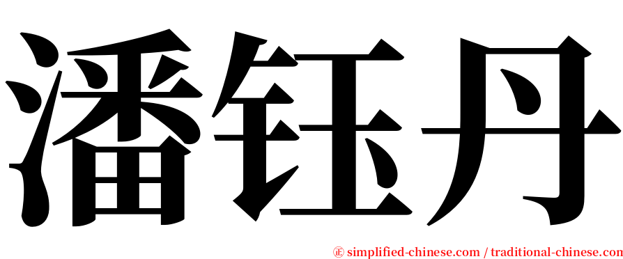 潘钰丹 serif font