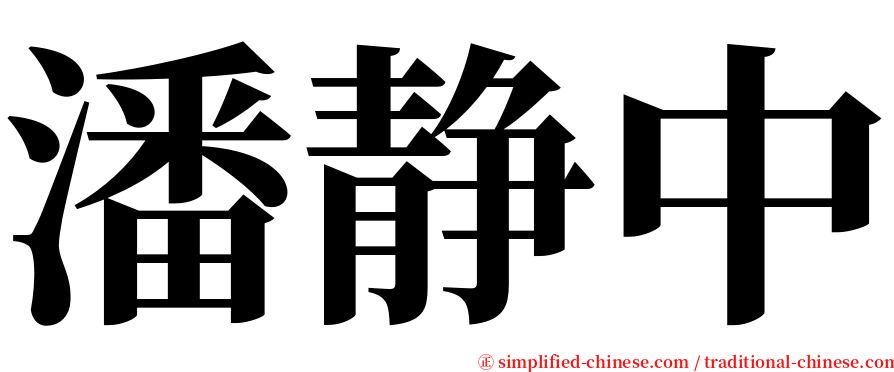 潘静中 serif font