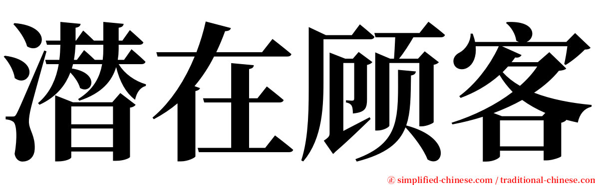 潜在顾客 serif font