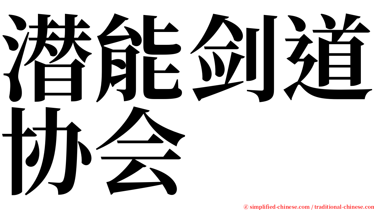 潜能剑道协会 serif font