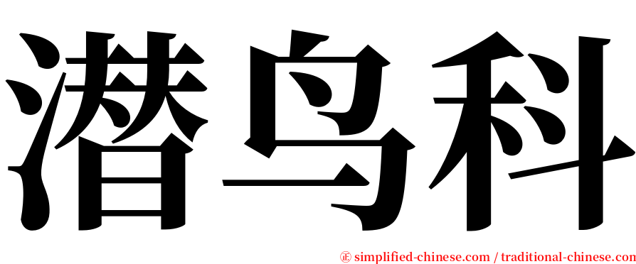 潜鸟科 serif font