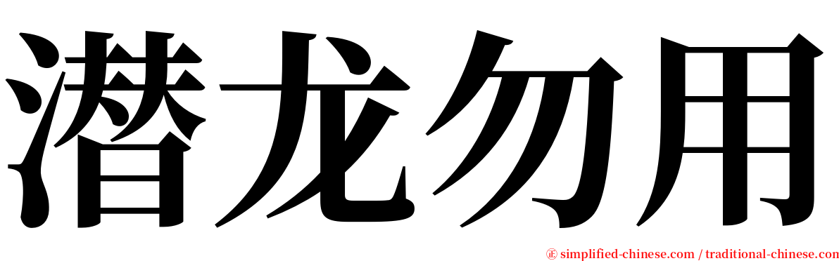 潜龙勿用 serif font