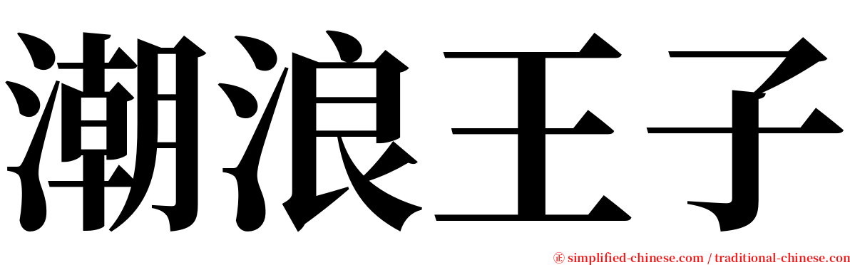 潮浪王子 serif font
