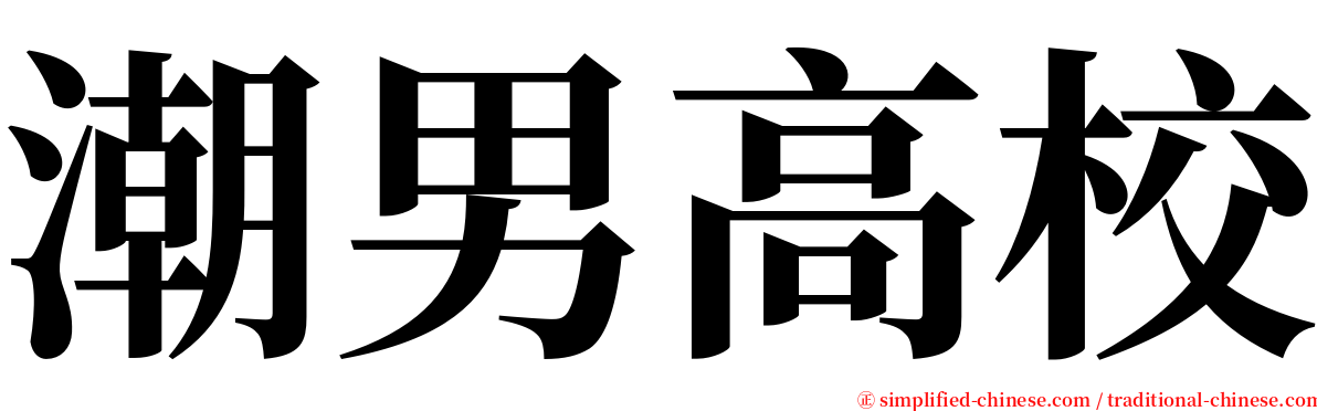 潮男高校 serif font