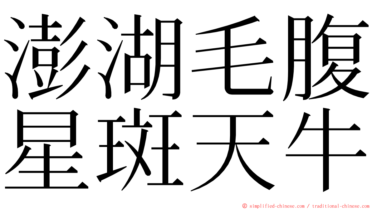 澎湖毛腹星斑天牛 ming font