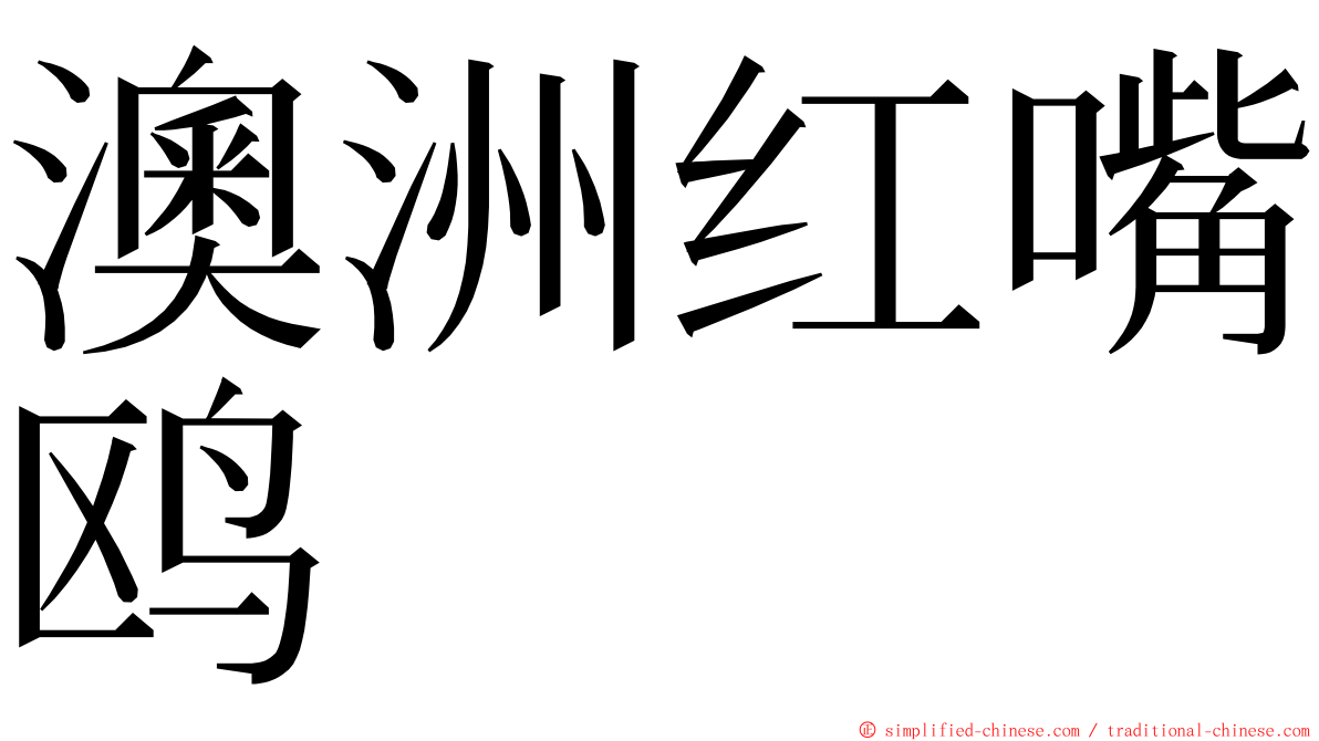 澳洲红嘴鸥 ming font