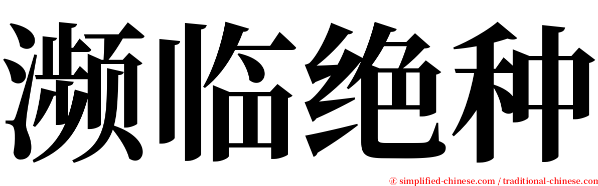 濒临绝种 serif font