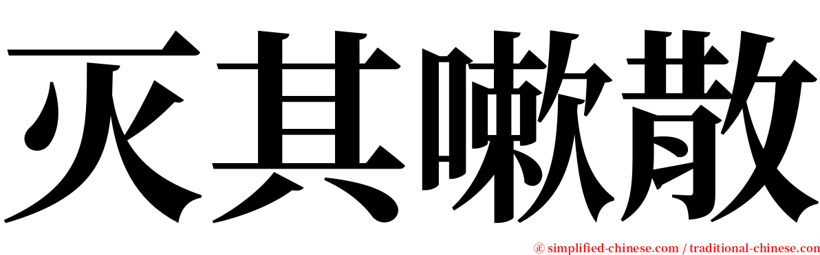 灭其嗽散 serif font