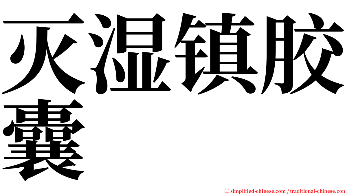 灭湿镇胶囊 serif font