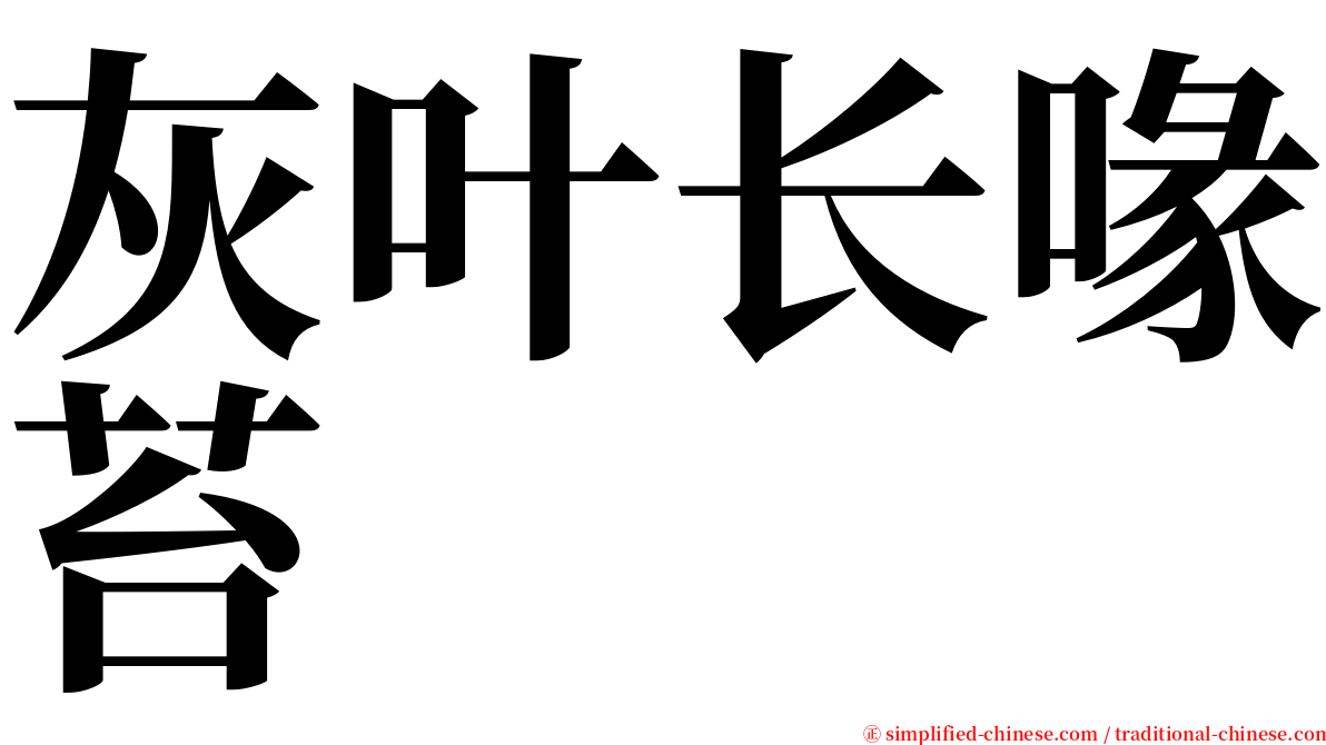 灰叶长喙苔 serif font