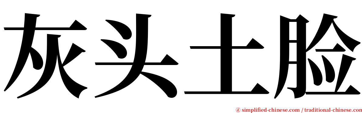 灰头土脸 serif font