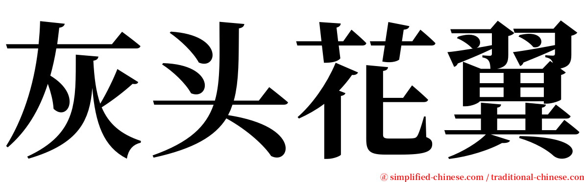 灰头花翼 serif font