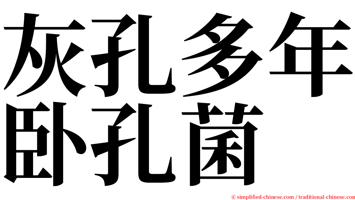 灰孔多年卧孔菌 serif font