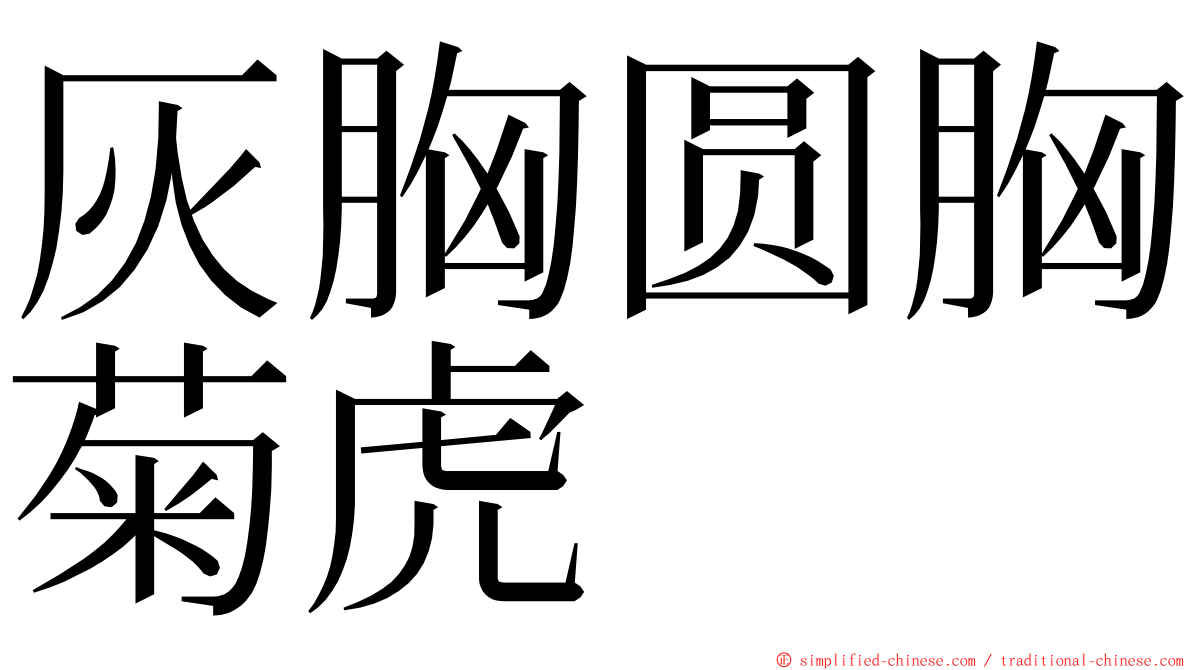 灰胸圆胸菊虎 ming font