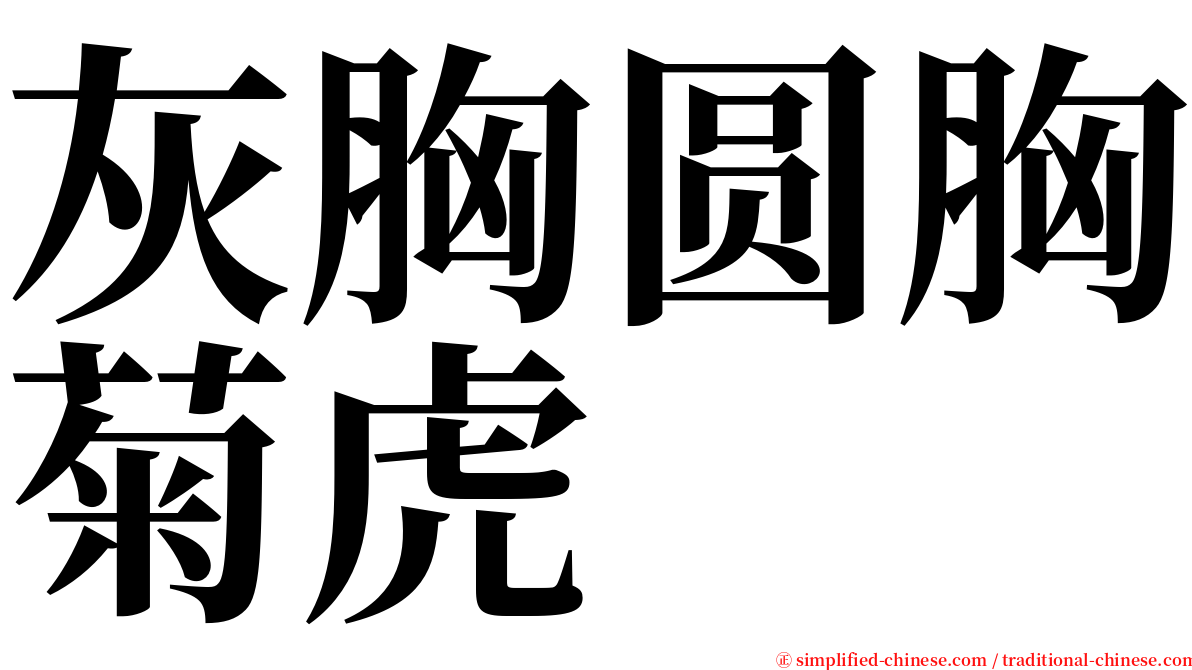 灰胸圆胸菊虎 serif font