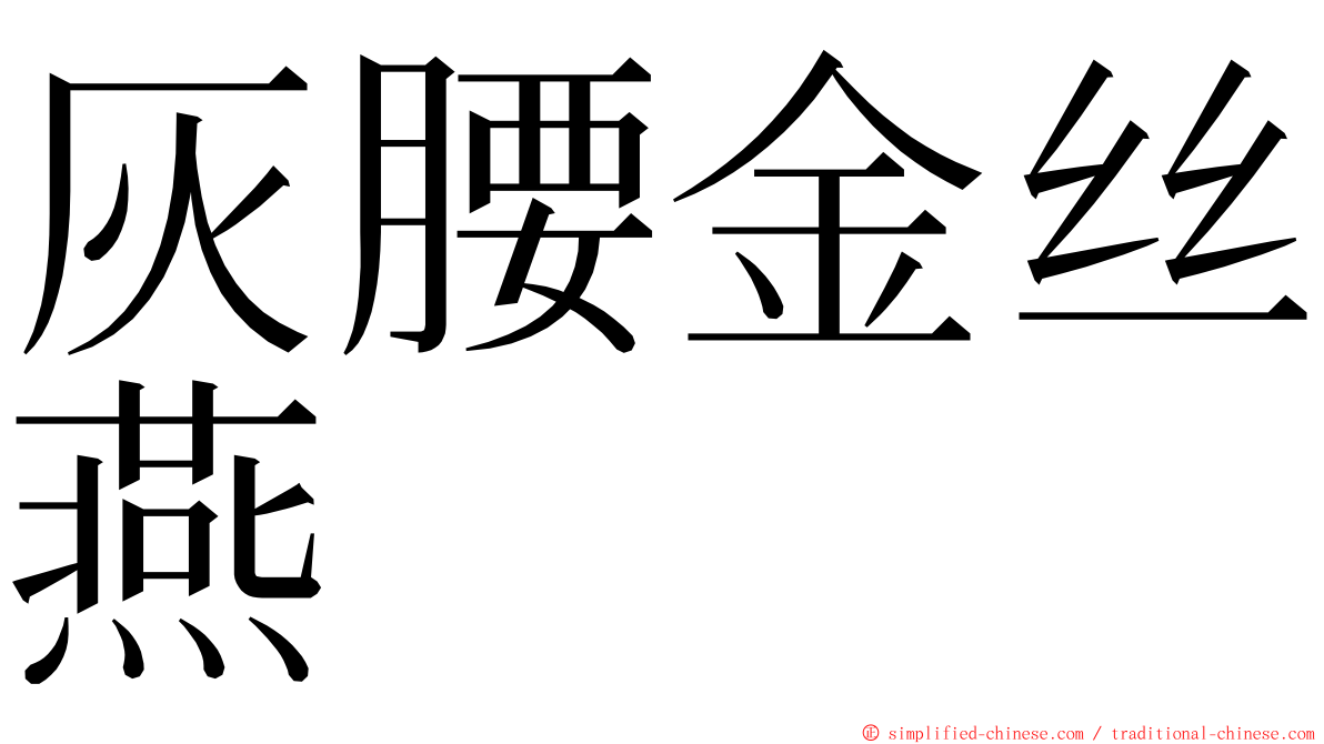 灰腰金丝燕 ming font