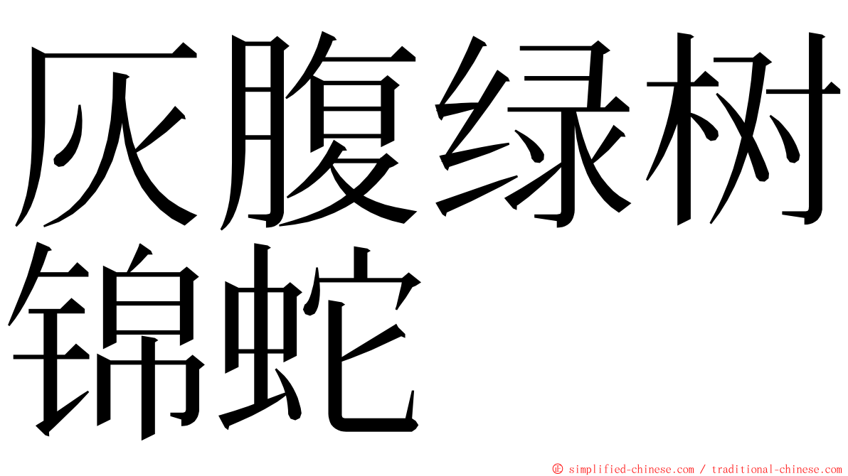 灰腹绿树锦蛇 ming font