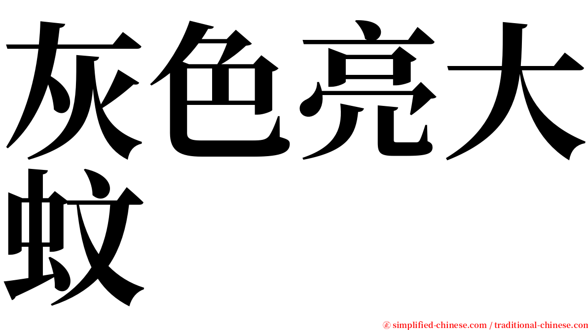 灰色亮大蚊 serif font