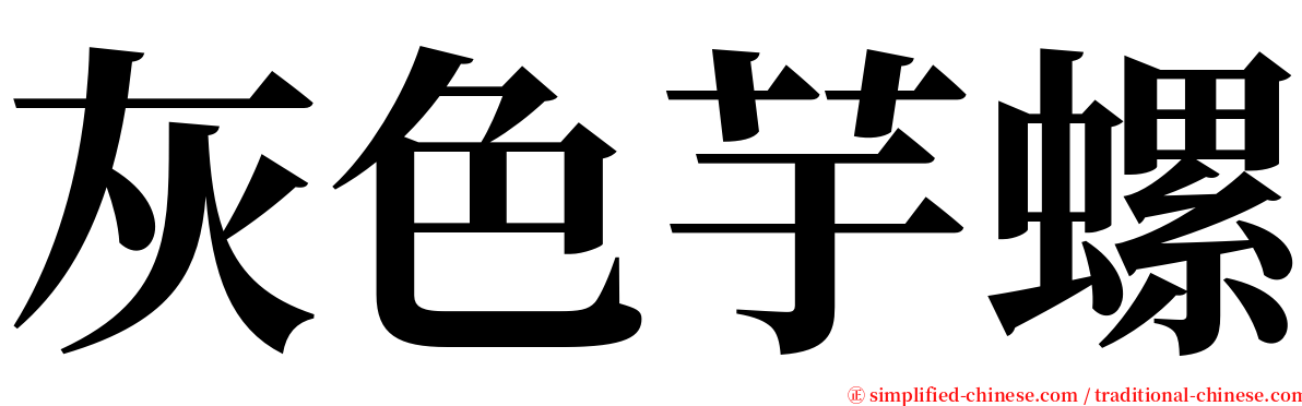 灰色芋螺 serif font