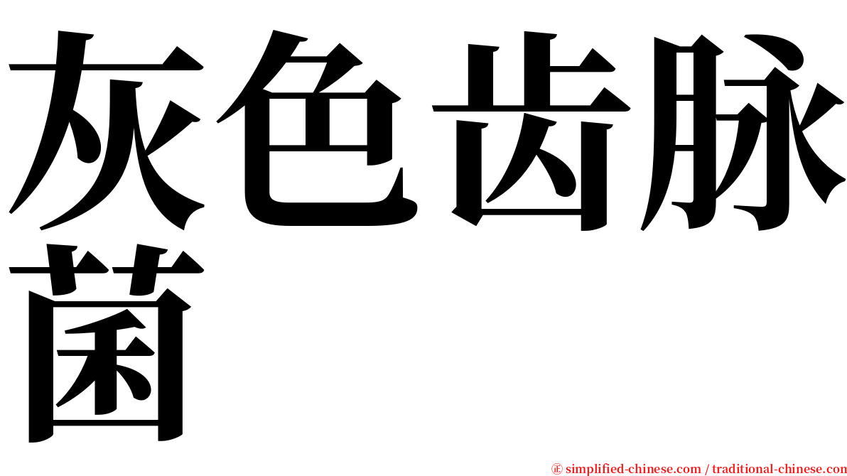 灰色齿脉菌 serif font