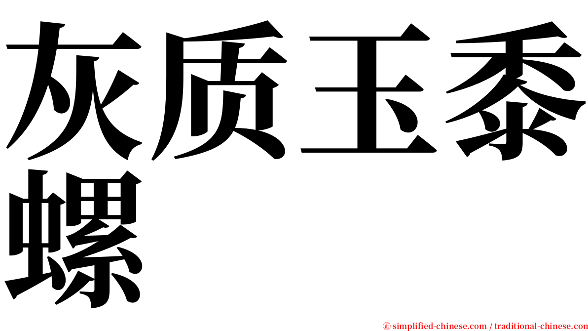 灰质玉黍螺 serif font