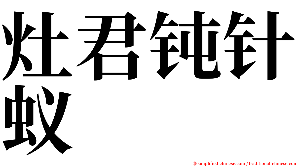 灶君钝针蚁 serif font