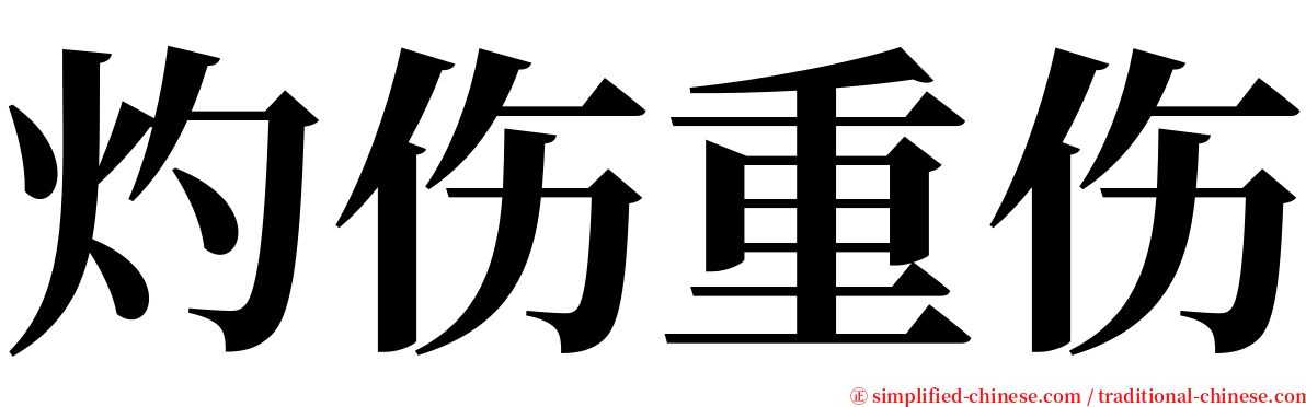 灼伤重伤 serif font