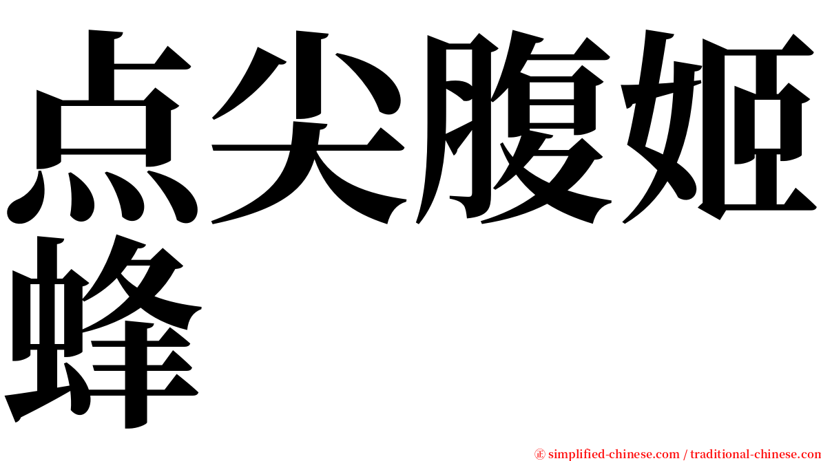 点尖腹姬蜂 serif font