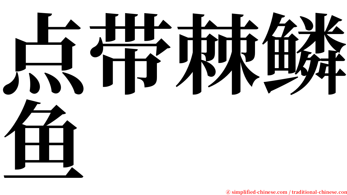 点带棘鳞鱼 serif font