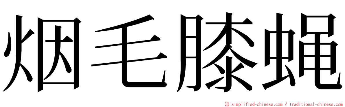 烟毛膝蝇 ming font