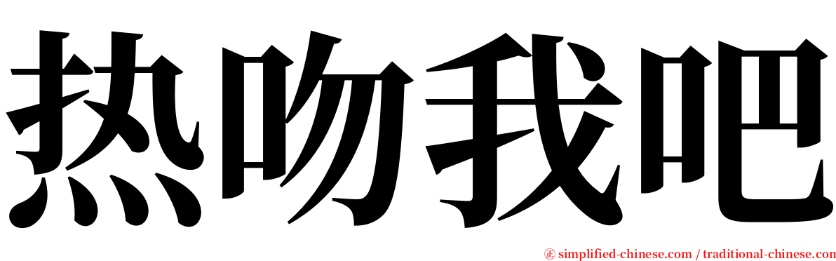 热吻我吧 serif font