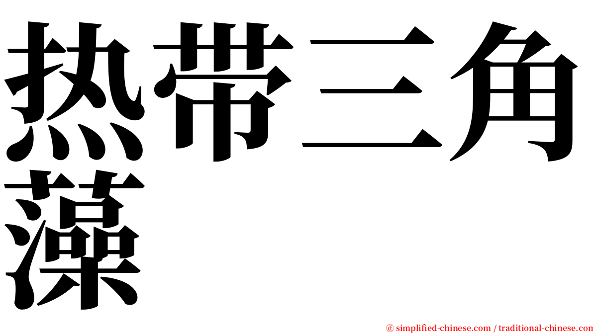 热带三角藻 serif font