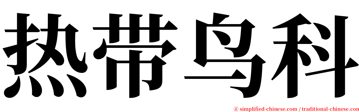 热带鸟科 serif font