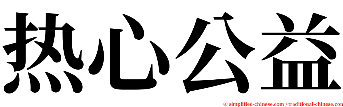 热心公益 serif font